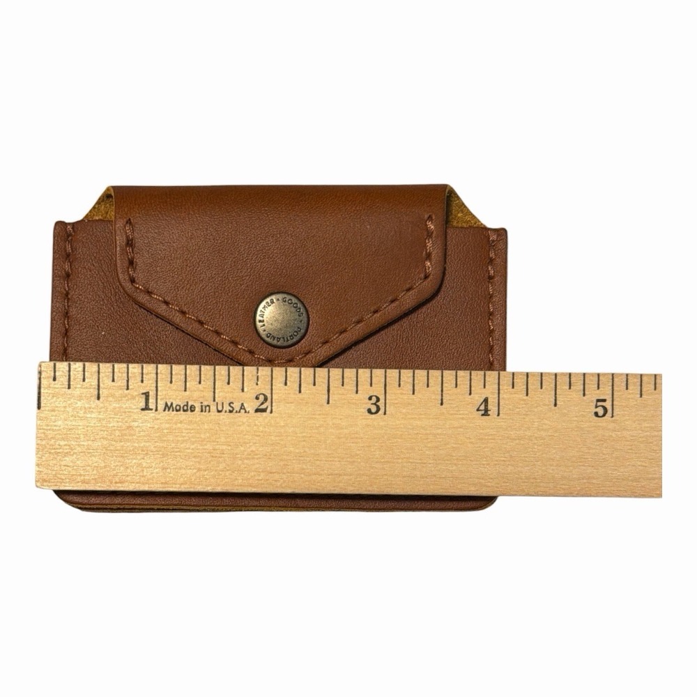 NEW Portland Leather Goods Mini Envelope Wallet Brown Cognac Leather - Picture 3 of 4